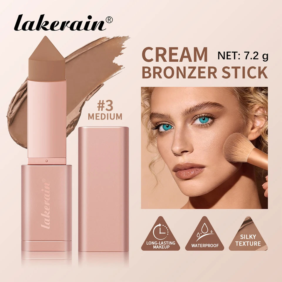 Cream Bronzer Stick for Seamless Face Contouring and Sculpting
