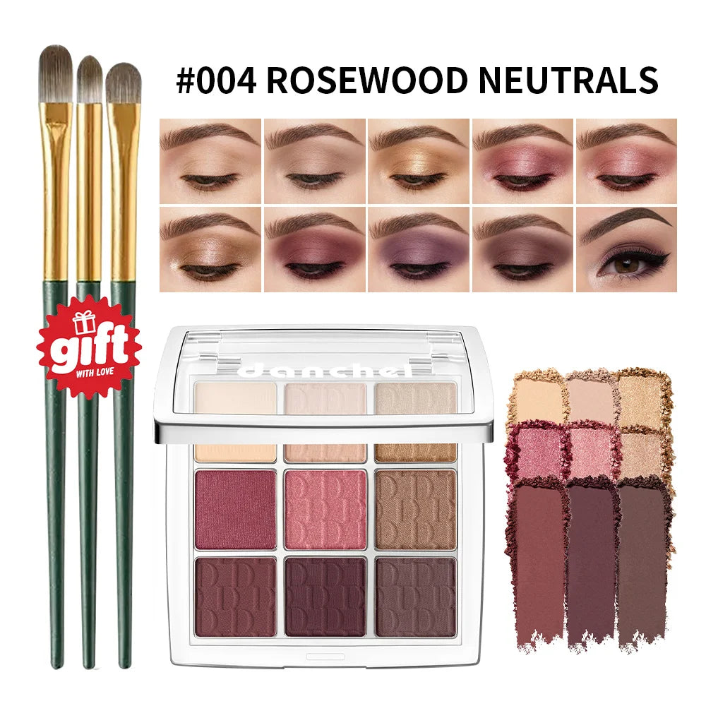 9-Color Beginner Friendly Eyeshadow Palette with Brush