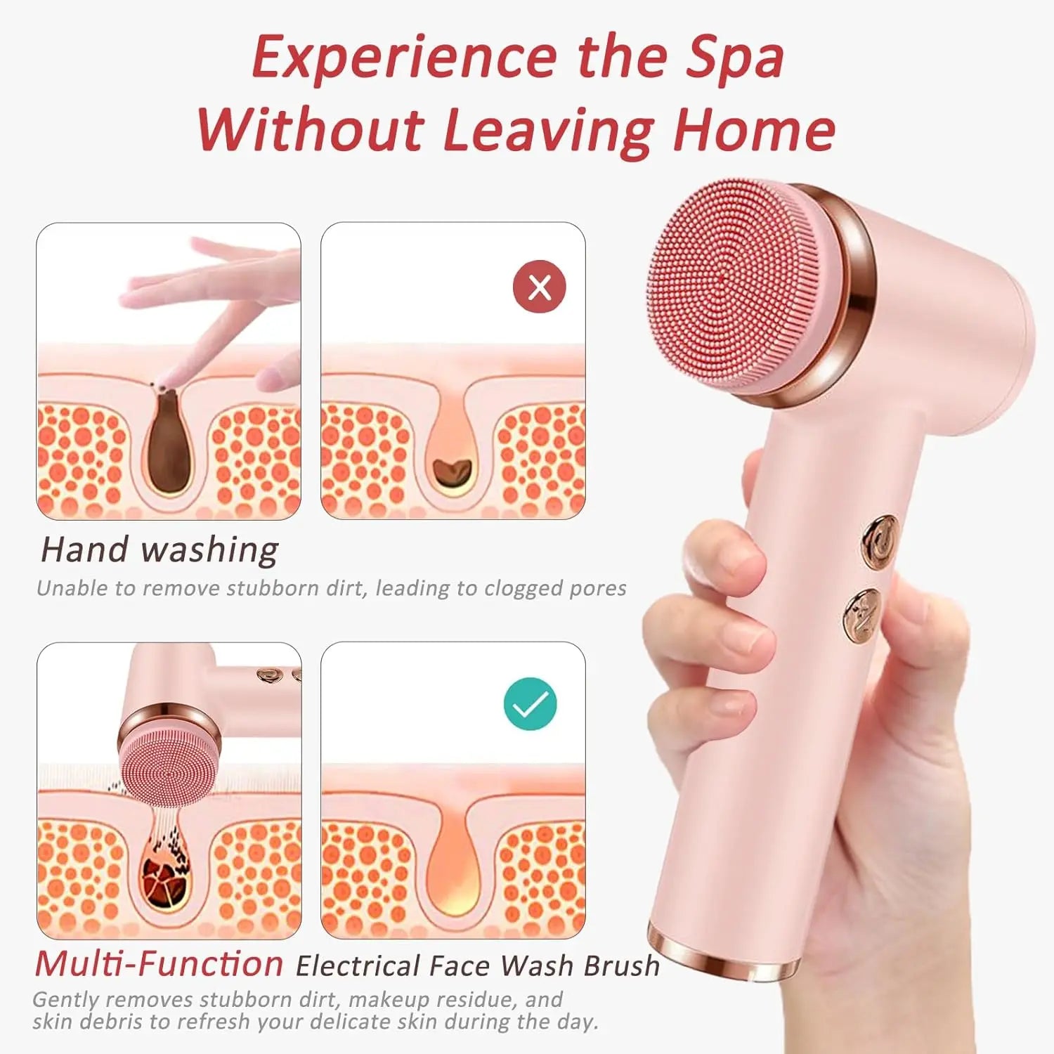 4-in-1 Waterproof Electric Facial Cleansing Brush - 2