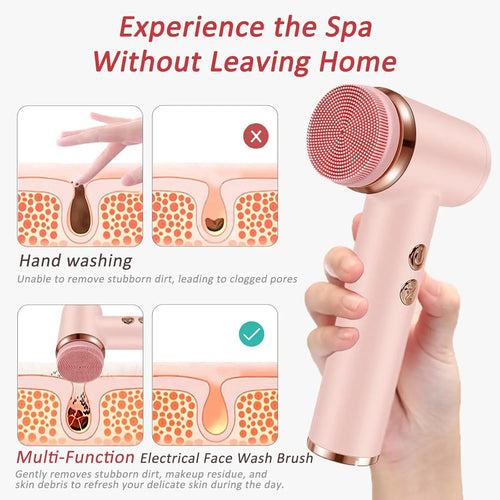4-in-1 Waterproof Electric Facial Cleansing Brush