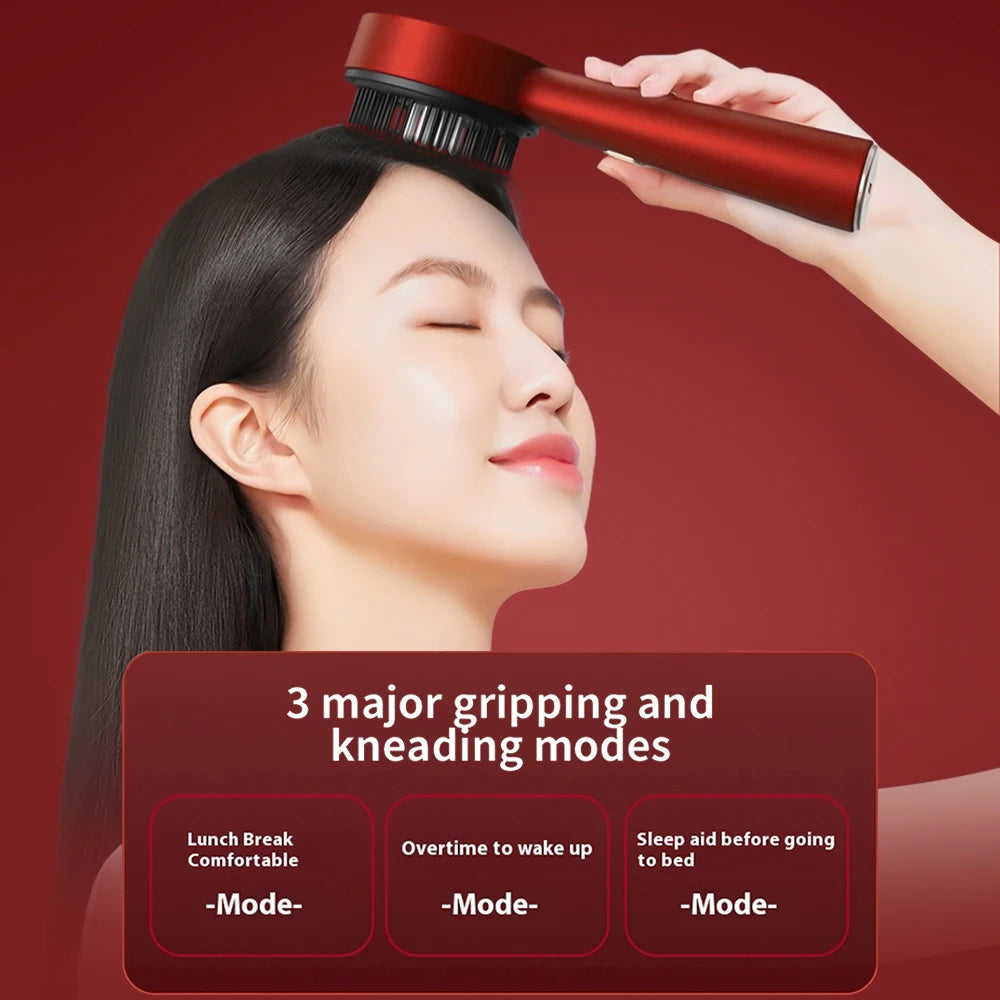 Electric Scalp Massage Comb with Red Light and Liquid Applicator