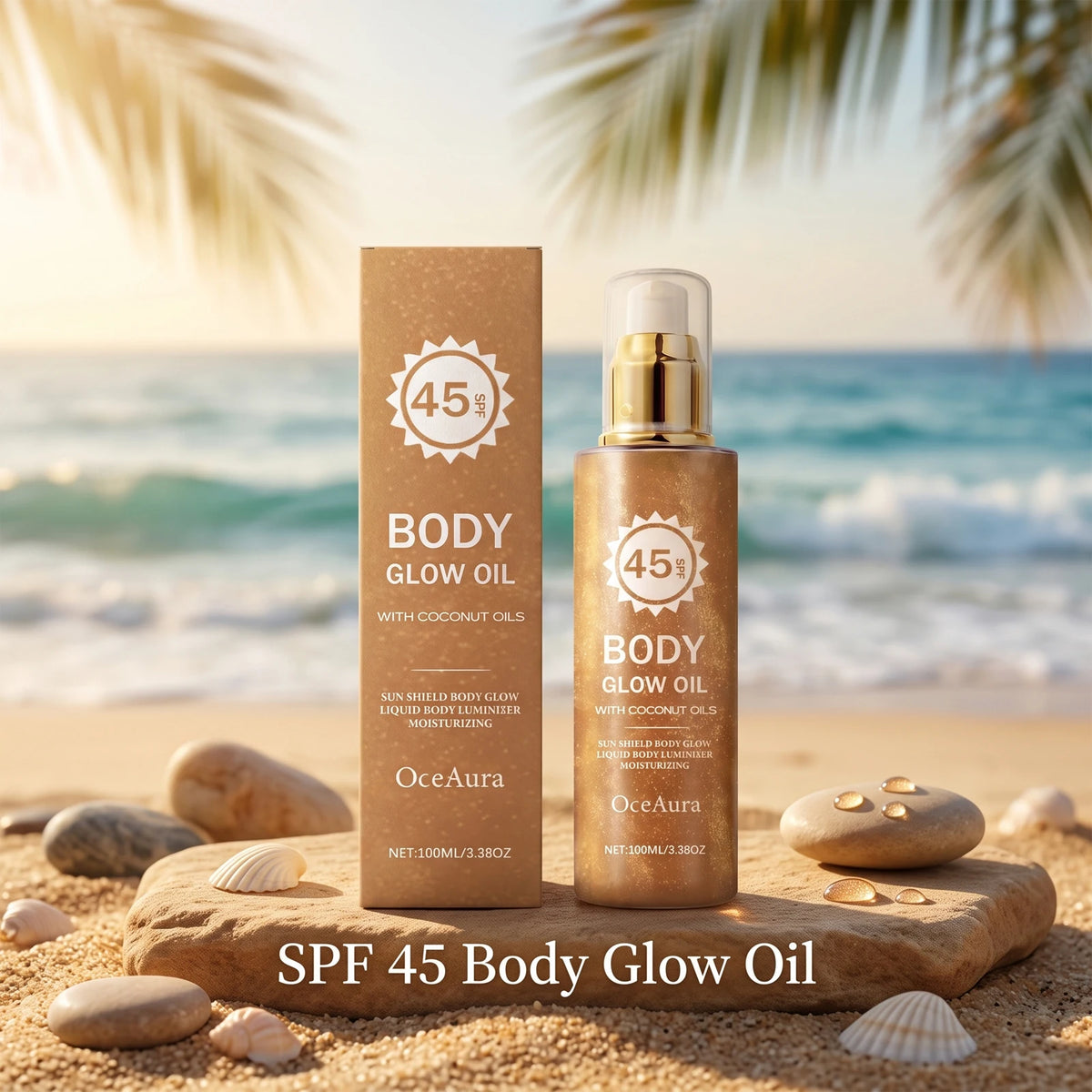 SPF 45 Shimmering Coconut Body Oil Sunscreen