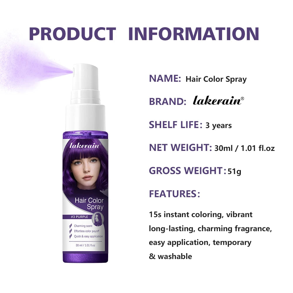 Temporary Washable Hair Color Spray for Parties and Styling - 16
