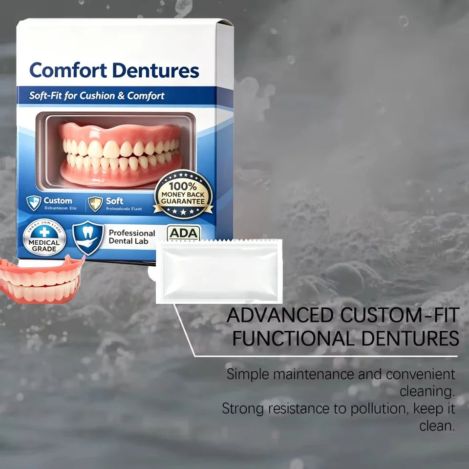 Natural Look Silicone Denture Set for Upper and Lower Jaw