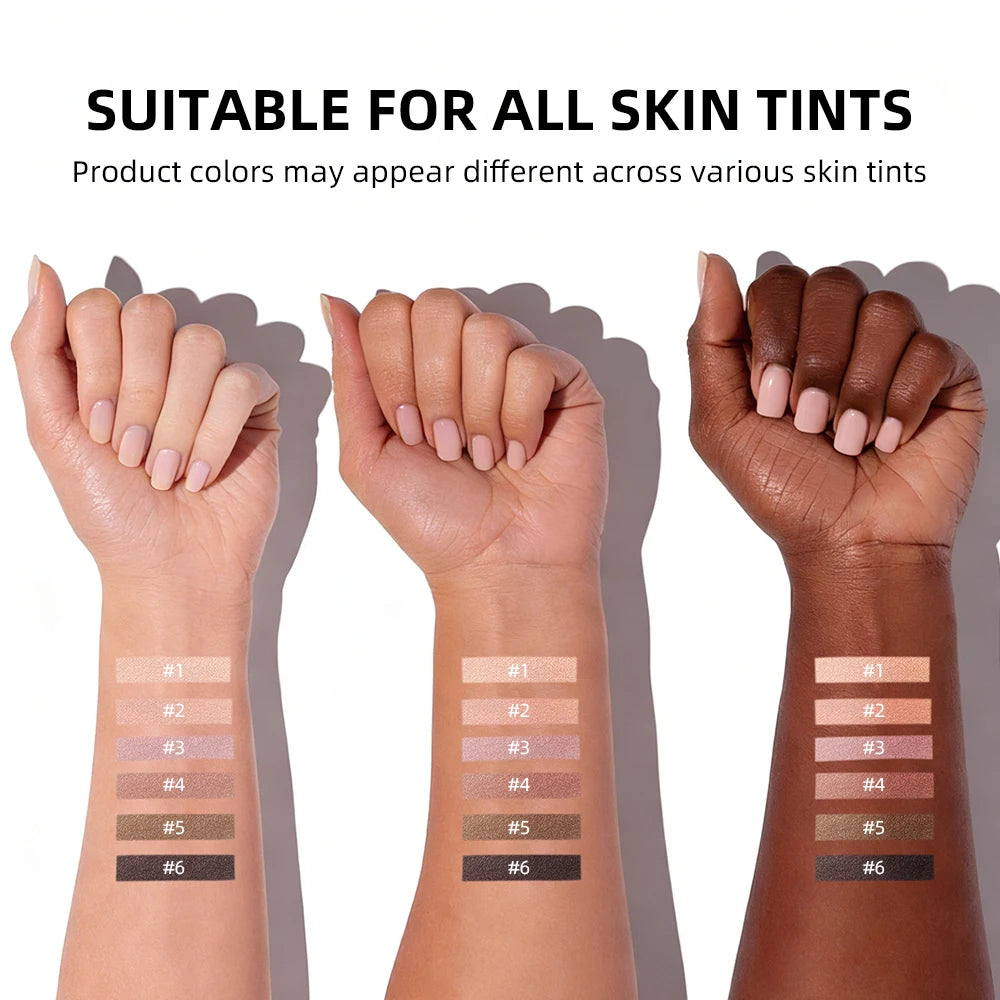 6-Color Matte Nude Eyeshadow Palette with Makeup Brushes