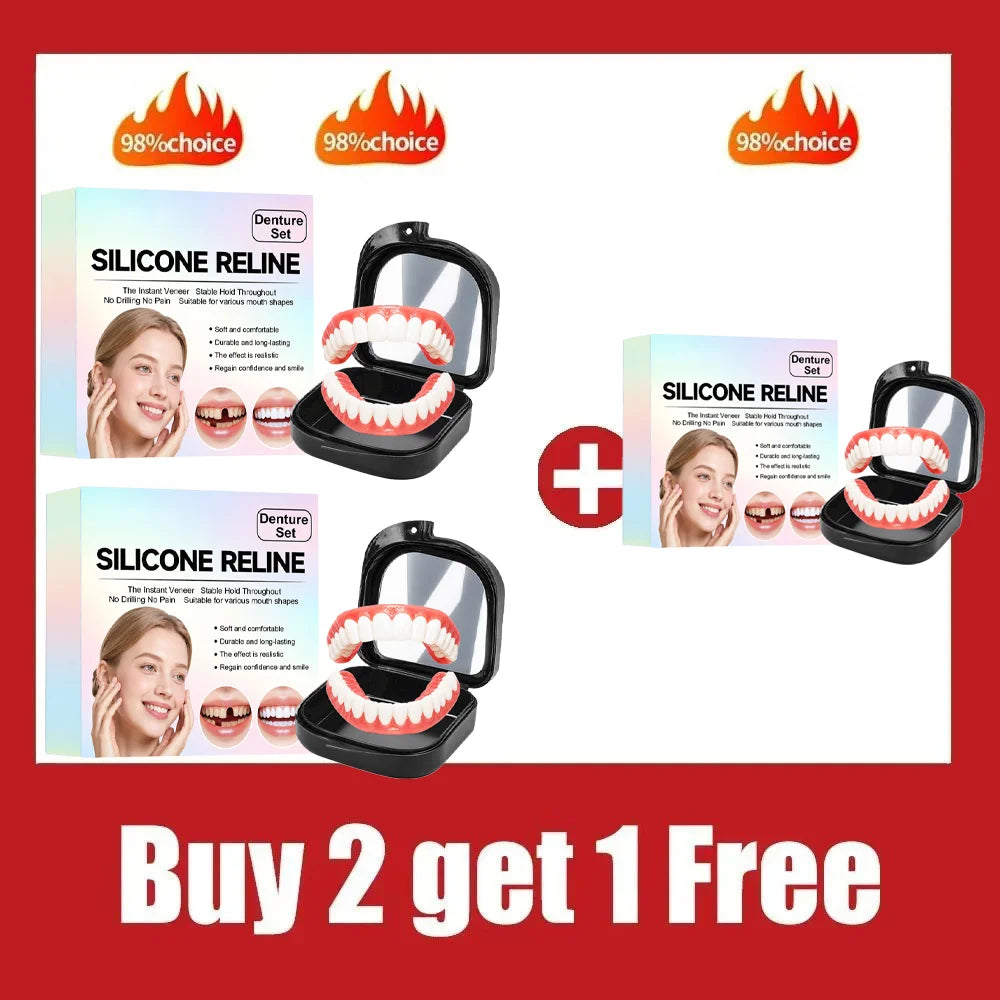 Instant Fit Realistic Cosmetic Dentures - Top & Bottom Set