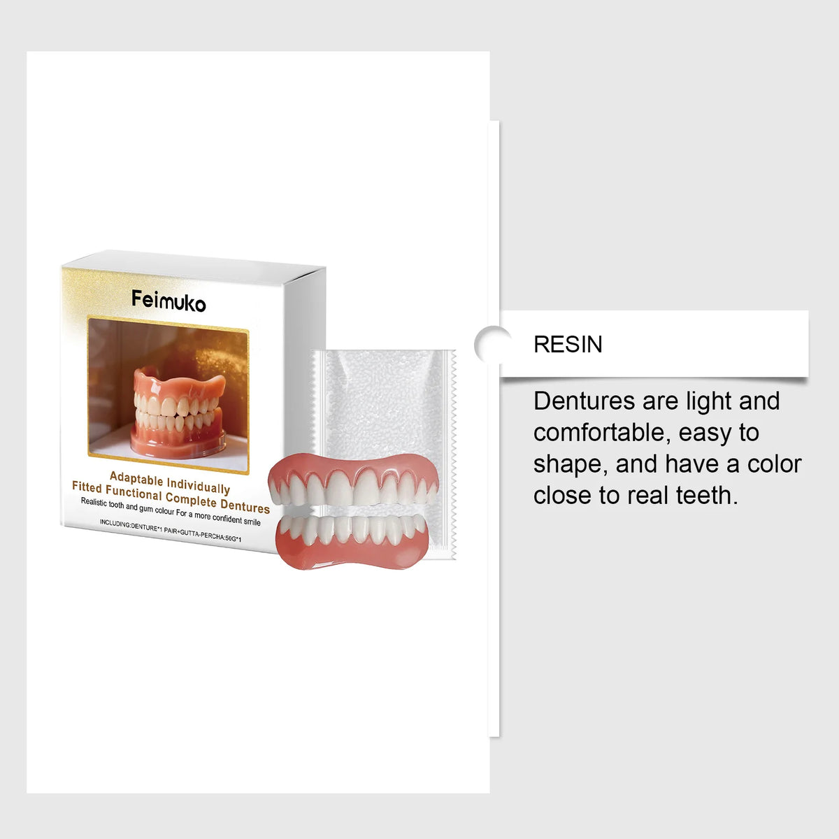Temporary Silicone Denture Set for Instant Smile Enhancement
